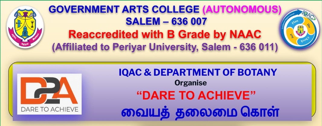 IQAC and DEPARTMENT OF BOTANY – DARE TO ACHIEVE – “WAY TO SUCCESS”