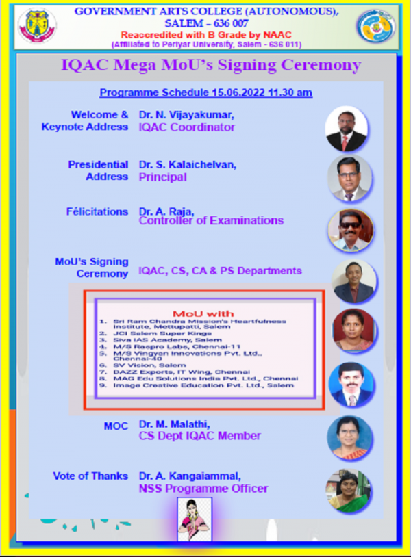15-6-2022- MOU SIGNING CEREMONY IQAC, COMPUTER SCIENCE, COMPUTER ...