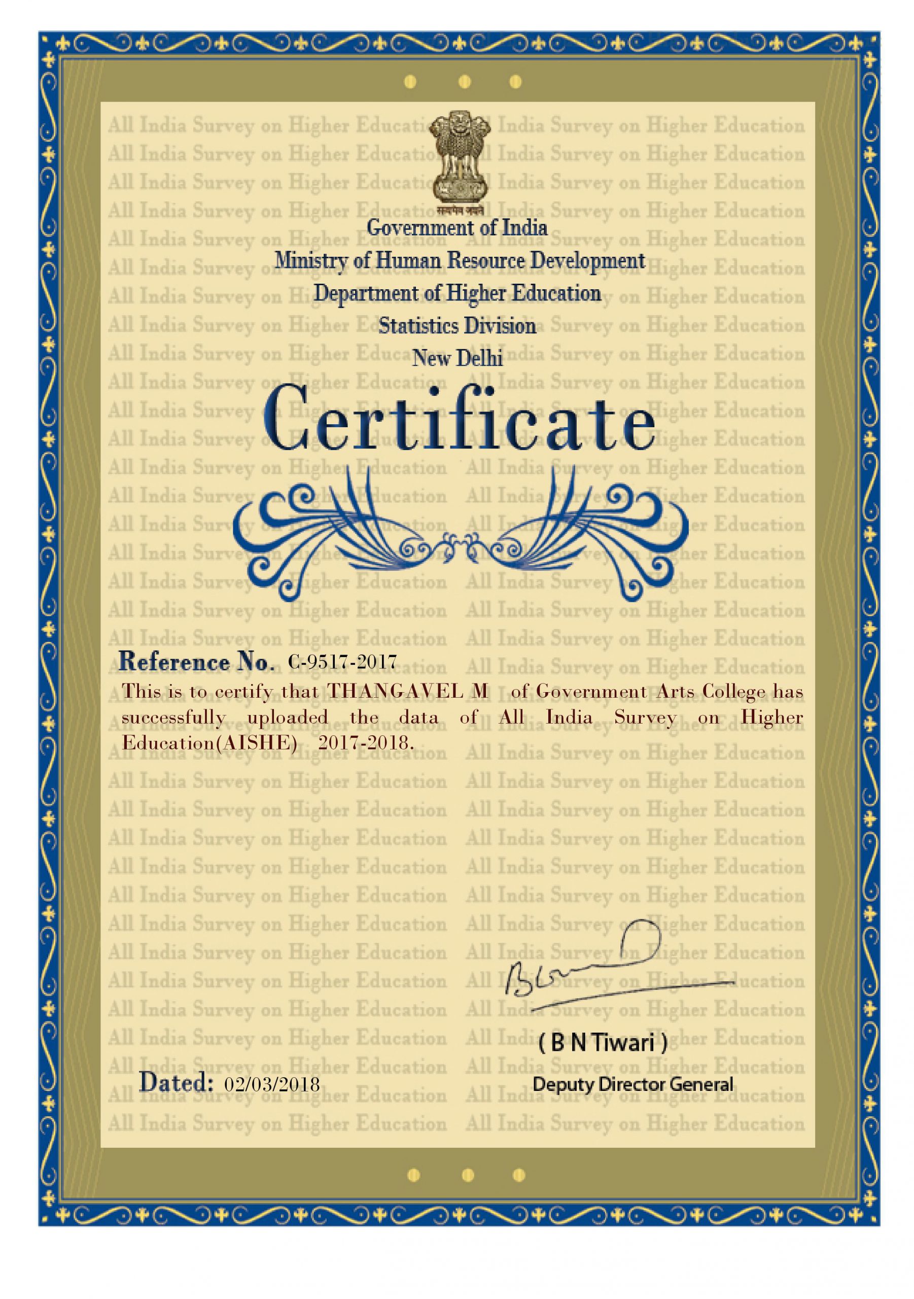 Certificate 2017-2018
